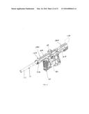 CONVERSION KIT WITH A RAIL SYSTEM FOR A PAINTBALL MARKER HAVING A HINGED     PORTION diagram and image