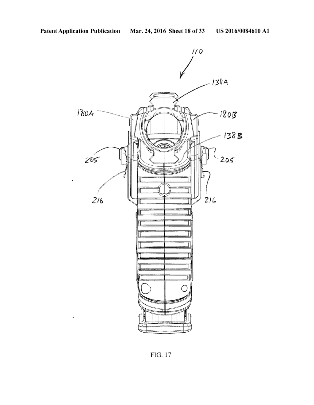 CONVERSION KIT WITH A RAIL SYSTEM FOR A PAINTBALL MARKER HAVING A HINGED     PORTION - diagram, schematic, and image 19