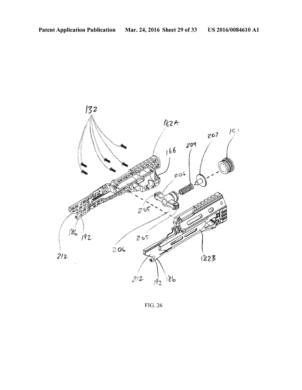 CONVERSION KIT WITH A RAIL SYSTEM FOR A PAINTBALL MARKER HAVING A HINGED     PORTION - diagram, schematic, and image 30