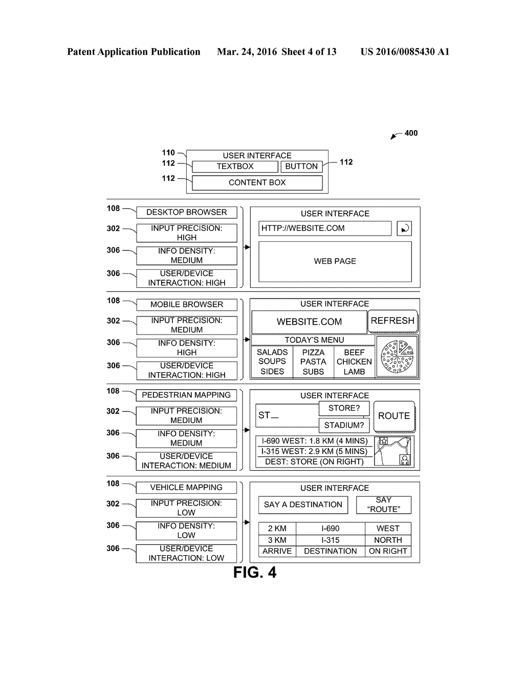 ADAPTING USER INTERFACE TO INTERACTION CRITERIA AND COMPONENT PROPERTIES - diagram, schematic, and image 05