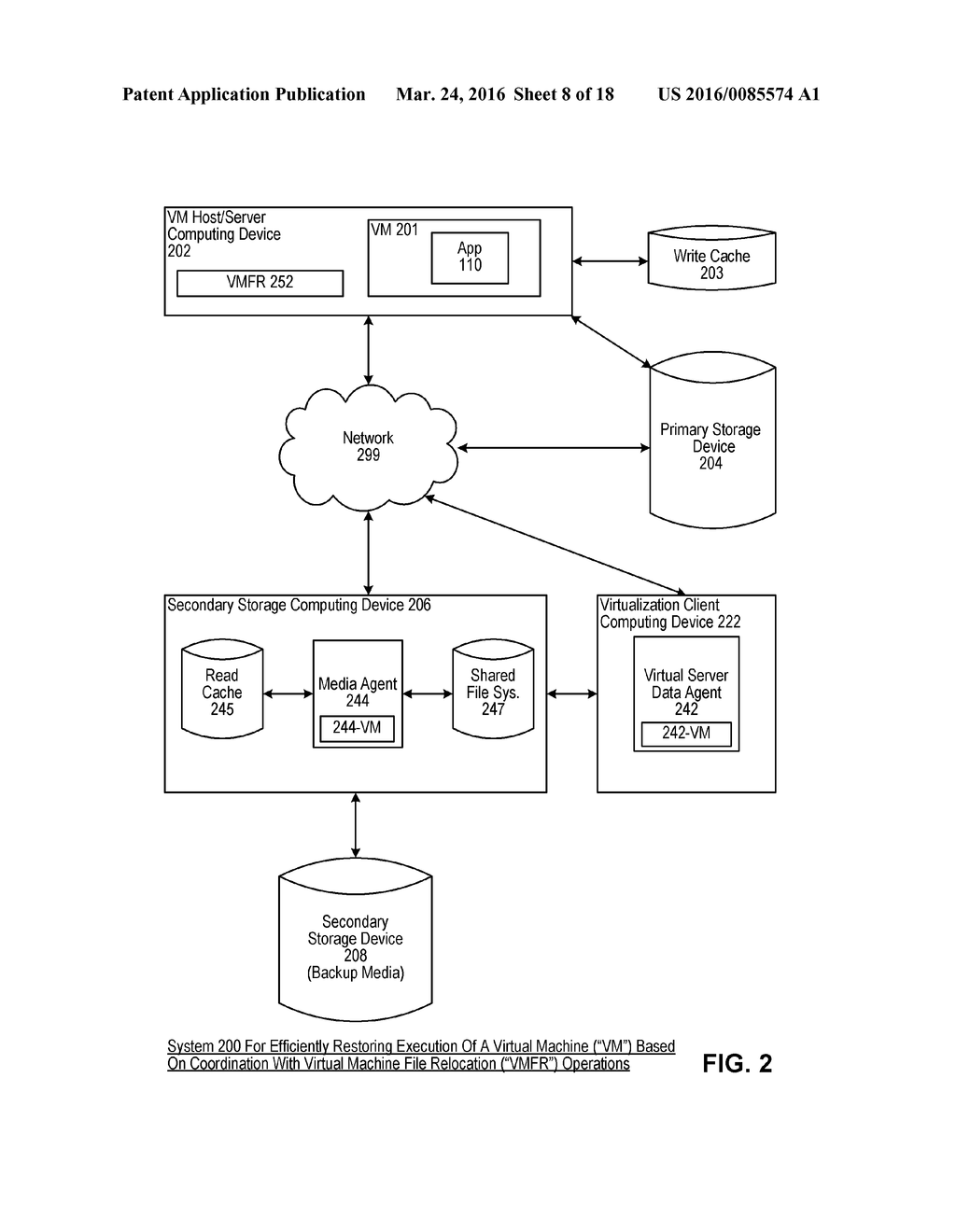 EFFICIENTLY RESTORING EXECUTION OF A BACKED UP VIRTUAL MACHINE BASED ON     COORDINATION WITH VIRTUAL-MACHINE-FILE-RELOCATION OPERATIONS - diagram, schematic, and image 09