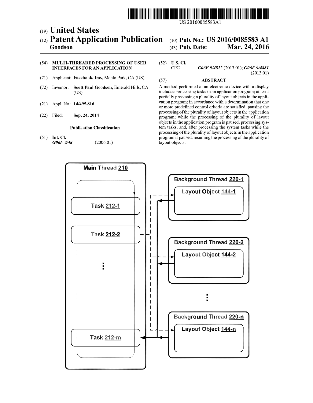 Multi-Threaded Processing of User Interfaces for an Application - diagram, schematic, and image 01