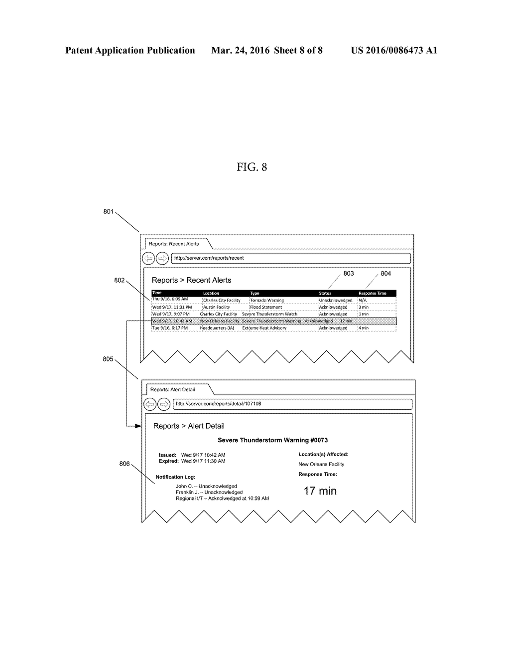 METHOD FOR GUARANTEED DELIVERY OF ALERT NOTIFICATIONS THROUGH     CHAIN-OF-COMMAND ESCALATION PROCEDURES - diagram, schematic, and image 09