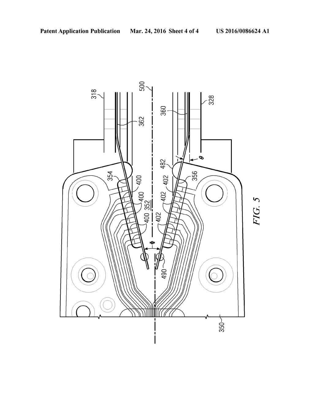 HEAD STACK ASSEMBLY WITH A FLEXIBLE PRINTED CIRCUIT HAVING A MOUTH     CENTERED BETWEEN ARMS - diagram, schematic, and image 05