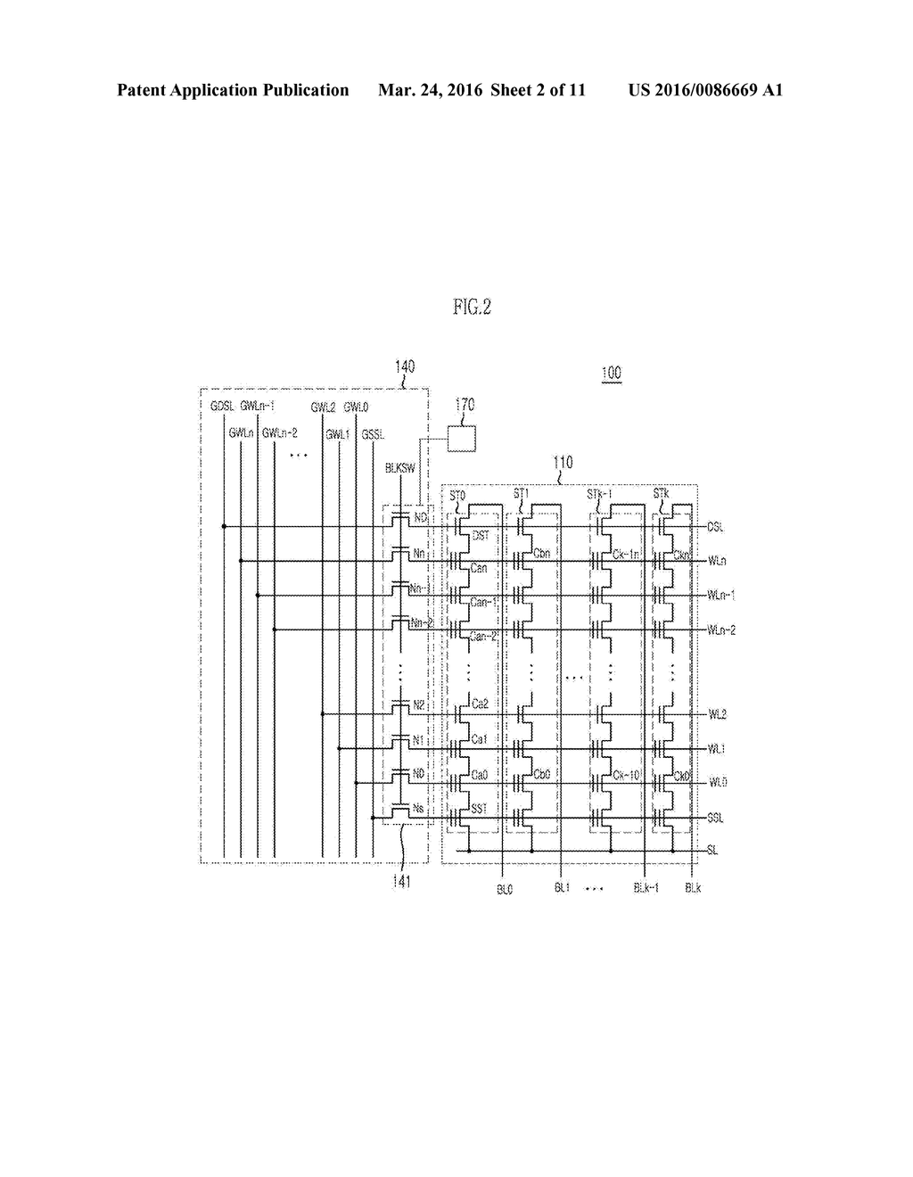 NONVOLATILE MEMORY DEVICE WITH IMPROVED VOLTAGE DROP AND METHOD OF DRIVING     THE SAME - diagram, schematic, and image 03