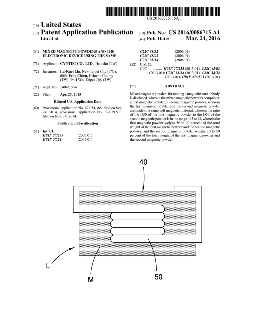 MIXED MAGNETIC POWDERS AND THE ELECTRONIC DEVICE USING THE SAME - diagram, schematic, and image 01