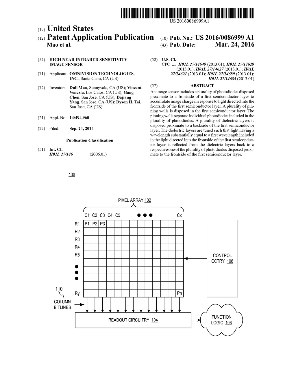 HIGH NEAR INFRARED SENSITIVITY IMAGE SENSOR - diagram, schematic, and image 01