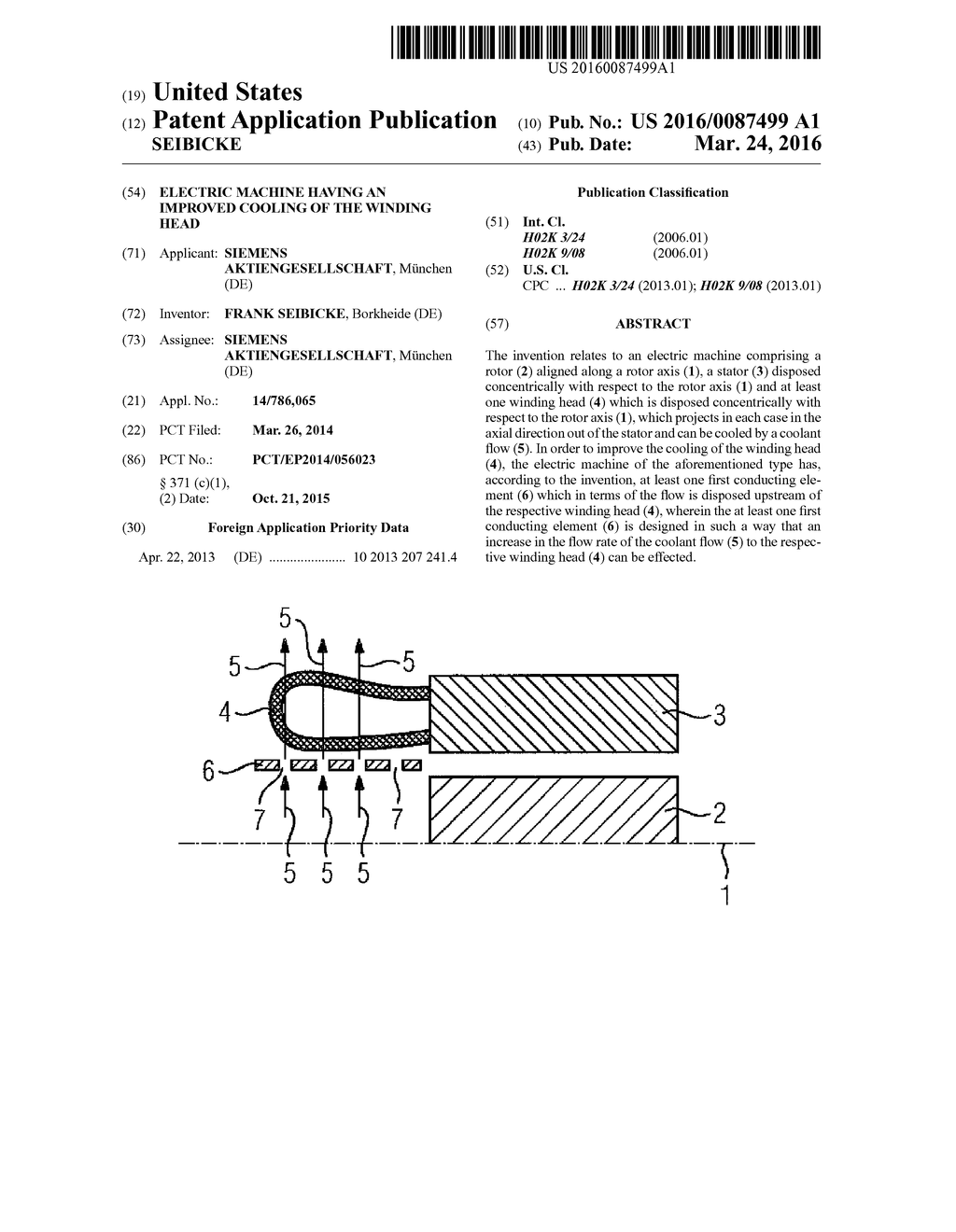 ELECTRIC MACHINE HAVING AN IMPROVED COOLING OF THE WINDING HEAD - diagram, schematic, and image 01