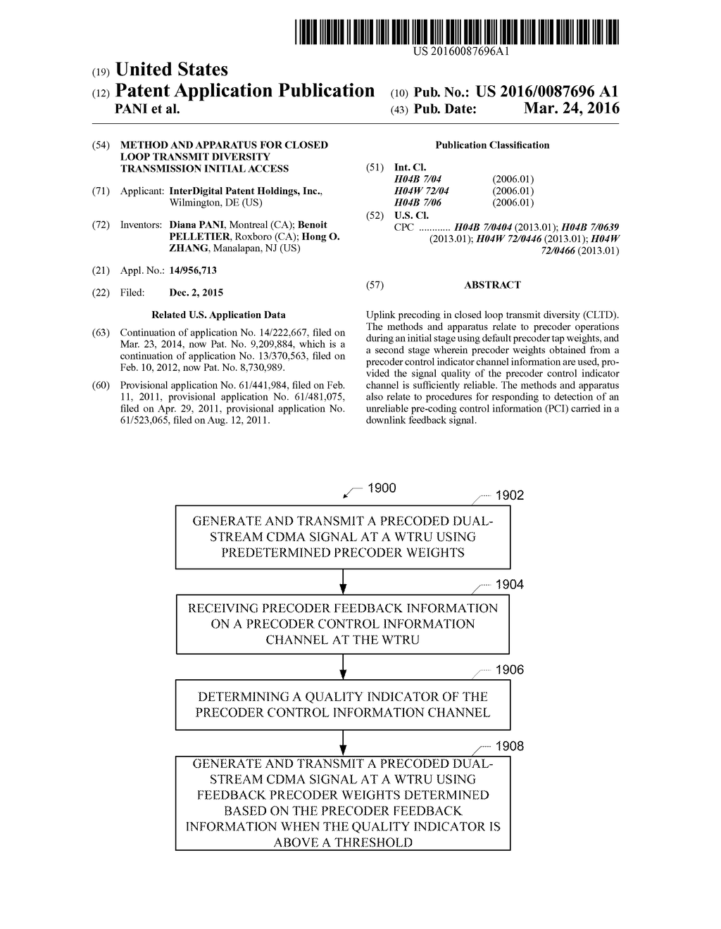 METHOD AND APPARATUS FOR CLOSED LOOP TRANSMIT DIVERSITY TRANSMISSION     INITIAL ACCESS - diagram, schematic, and image 01