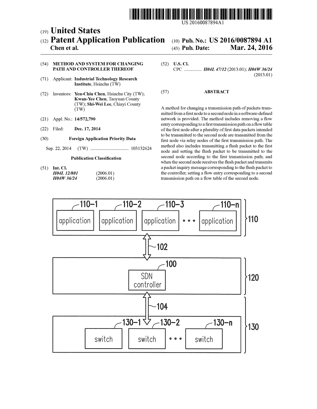 METHOD AND SYSTEM FOR CHANGING PATH AND CONTROLLER THEREOF - diagram, schematic, and image 01