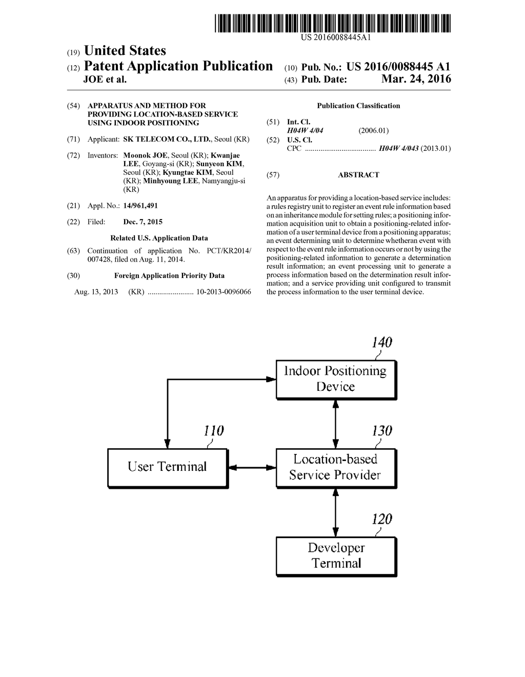 APPARATUS AND METHOD FOR PROVIDING LOCATION-BASED SERVICE USING INDOOR     POSITIONING - diagram, schematic, and image 01