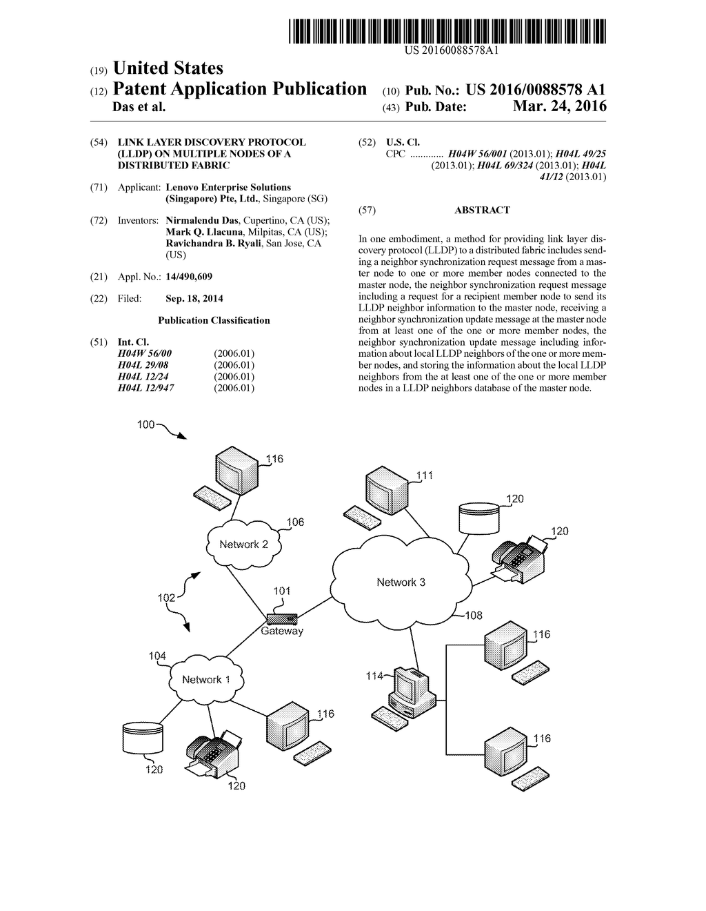 LINK LAYER DISCOVERY PROTOCOL (LLDP) ON MULTIPLE NODES OF A DISTRIBUTED     FABRIC - diagram, schematic, and image 01