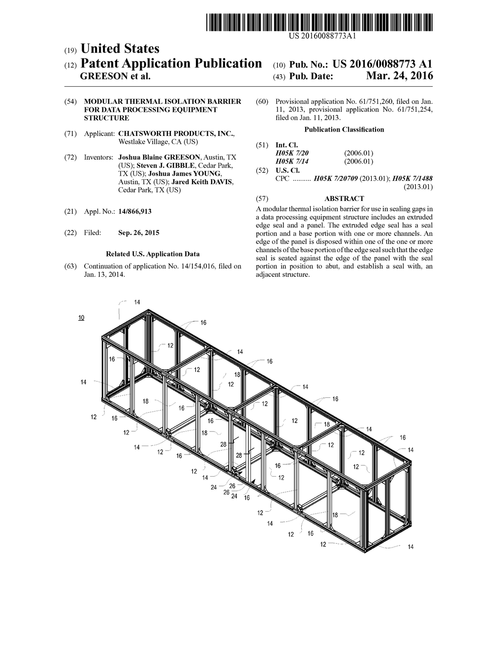 MODULAR THERMAL ISOLATION BARRIER FOR DATA PROCESSING EQUIPMENT STRUCTURE - diagram, schematic, and image 01