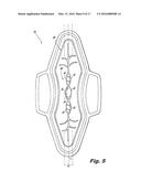 ABSORBENT ARTICLE DEMONSTRATING CONTROLLED DEFORMATION AND LONGITUDINAL     FLUID DISTRIBUTION diagram and image