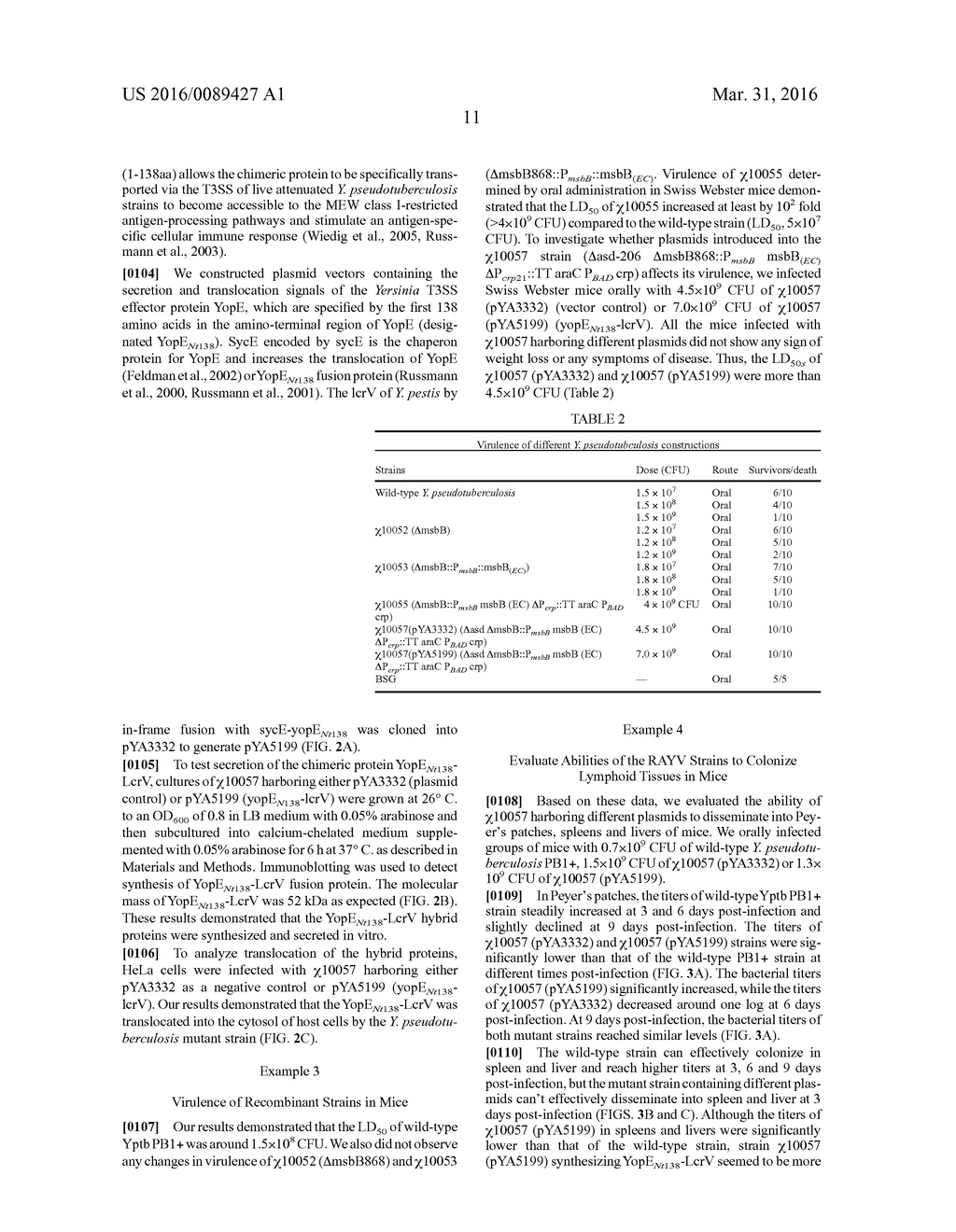 Genetically Modified Yersinia as Vaccines Against Yersinia Species - diagram, schematic, and image 58