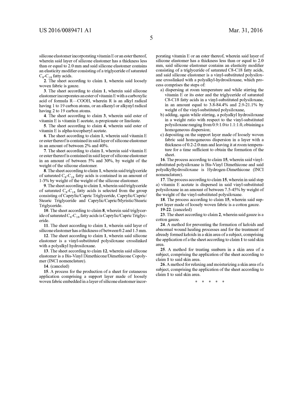 SHEET FOR CUTANEOUS APPLICATION CONTAINING VITAMIN E OR AN ESTER THEREOF - diagram, schematic, and image 06