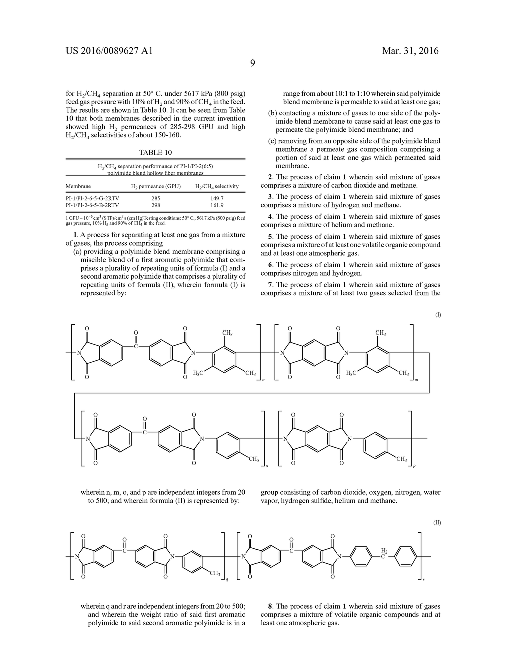 POLYIMIDE BLEND MEMBRANES FOR GAS SEPARATIONS - diagram, schematic, and image 10