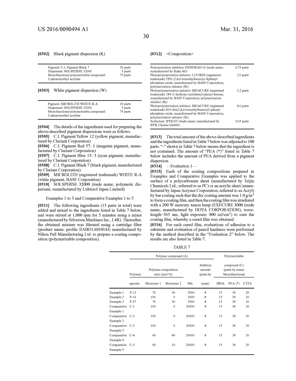 POLYMERIZABLE COMPOSITION, INK COMPOSITION FOR INK-JET RECORDING, METHOD     OF INK-JET RECORDING, AND PRINTED ARTICLE - diagram, schematic, and image 31