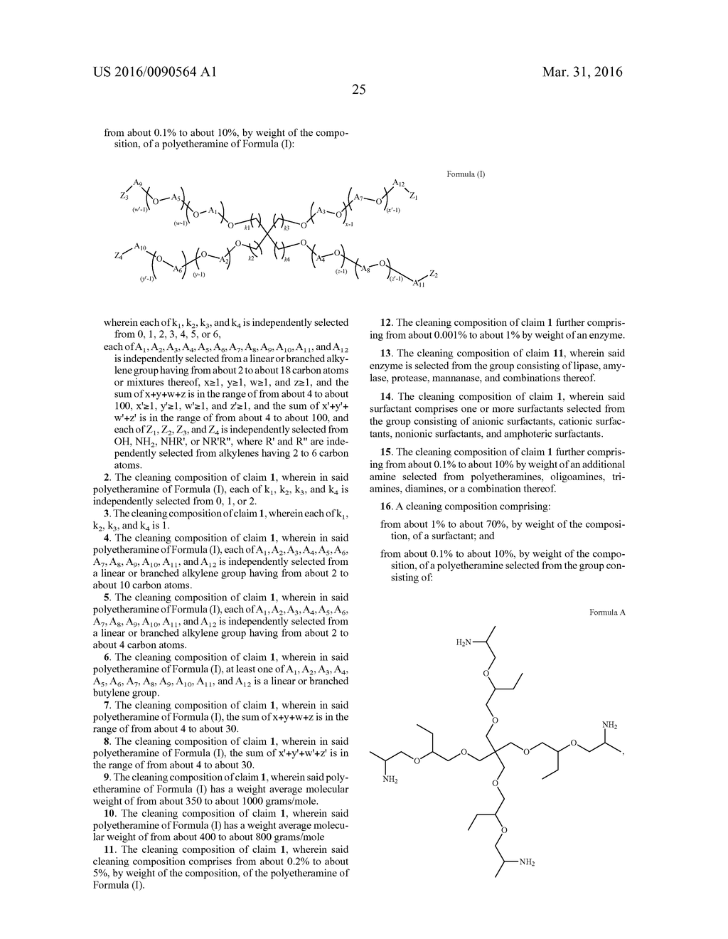 CLEANING COMPOSITIONS CONTAINING A POLYETHERAMINE - diagram, schematic, and image 26