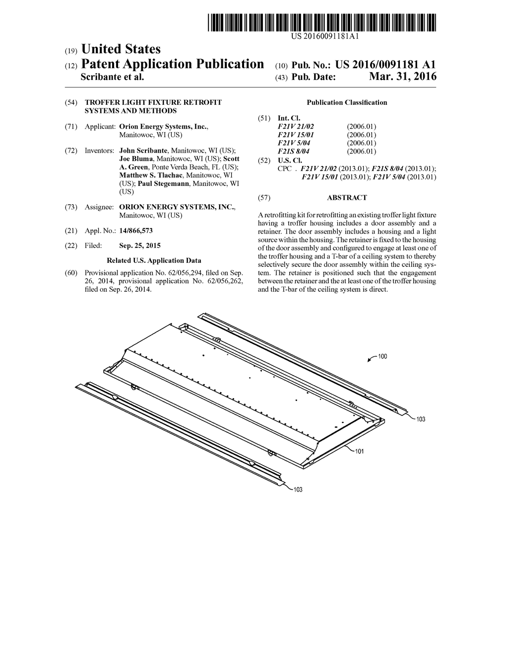 TROFFER LIGHT FIXTURE RETROFIT SYSTEMS AND METHODS - diagram, schematic, and image 01