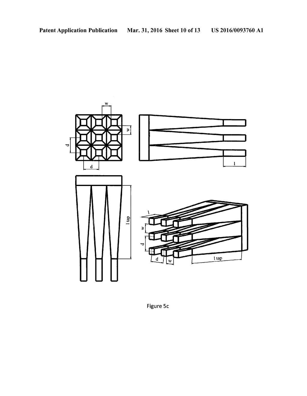 Tapered Optical Waveguide Coupled to Plasmonic Grating Structure - diagram, schematic, and image 11