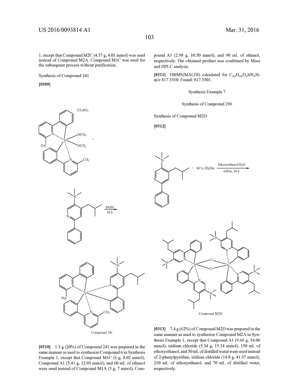 ORGANOMETALLIC COMPOUND AND ORGANIC LIGHT-EMITTING DEVICE INCLUDING THE     SAME - diagram, schematic, and image 105