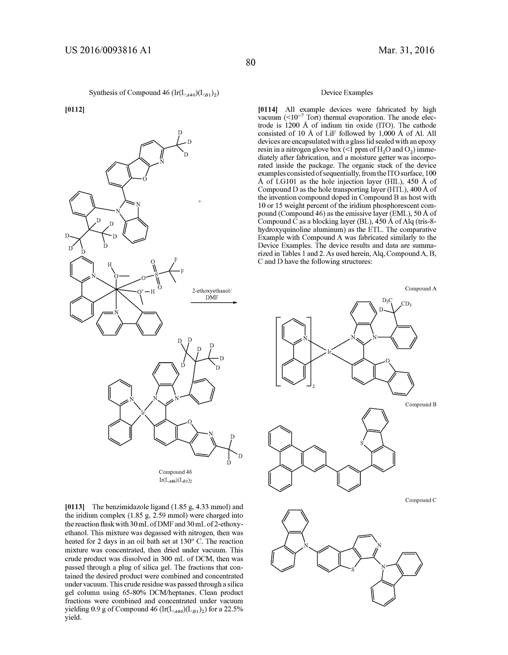 ORGANIC ELECTROLUMINESCENT MATERIALS AND DEVICES - diagram, schematic, and image 84