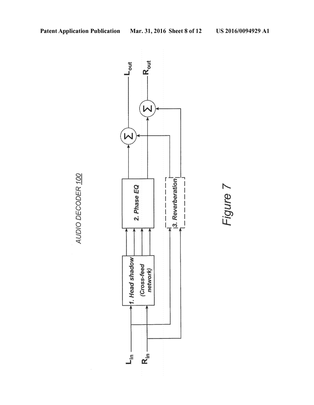 AUDIO DECODER CONFIGURED TO CONVERT AUDIO INPUT CHANNELS FOR HEADPHONE     LISTENING - diagram, schematic, and image 09