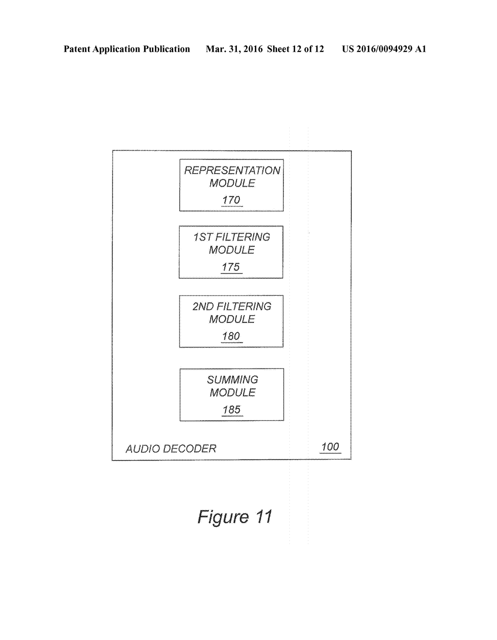 AUDIO DECODER CONFIGURED TO CONVERT AUDIO INPUT CHANNELS FOR HEADPHONE     LISTENING - diagram, schematic, and image 13