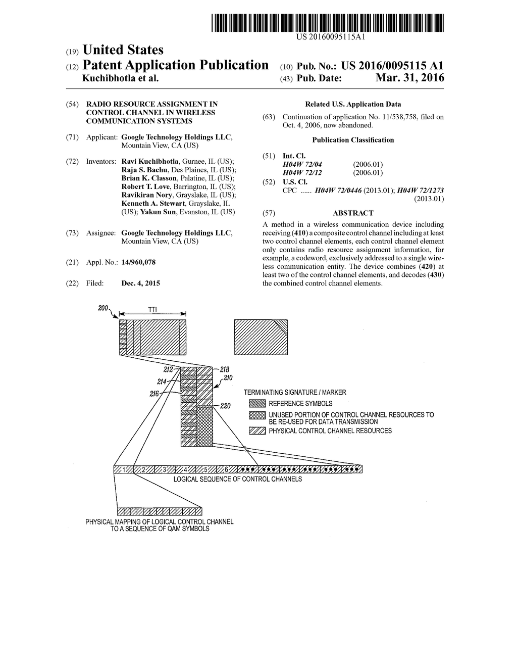 RADIO RESOURCE ASSIGNMENT IN CONTROL CHANNEL IN WIRELESS COMMUNICATION     SYSTEMS - diagram, schematic, and image 01