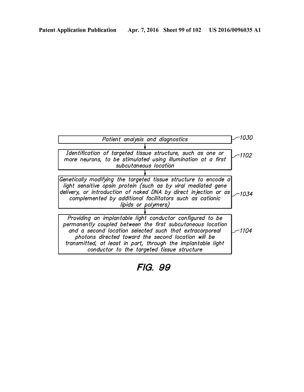 SYSTEM AND METHOD FOR OPTOGENETIC THERAPY - diagram, schematic, and image 100