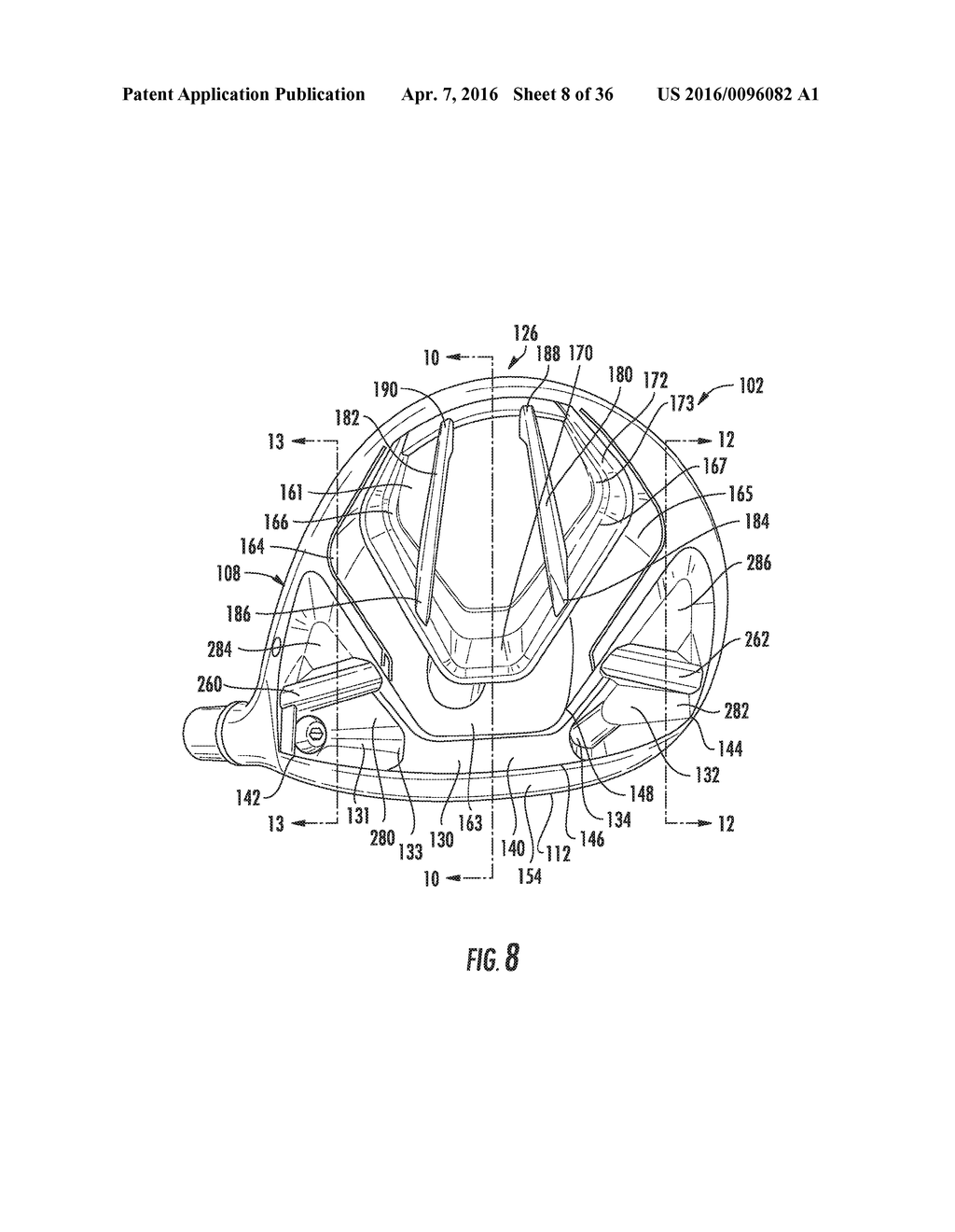 GOLF CLUB HEAD OR OTHER BALL STRIKING DEVICE HAVING IMPACT-INFLUENCING     BODY FEATURES - diagram, schematic, and image 09