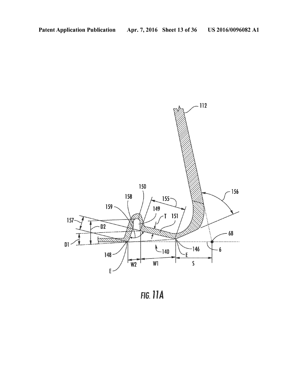 GOLF CLUB HEAD OR OTHER BALL STRIKING DEVICE HAVING IMPACT-INFLUENCING     BODY FEATURES - diagram, schematic, and image 14