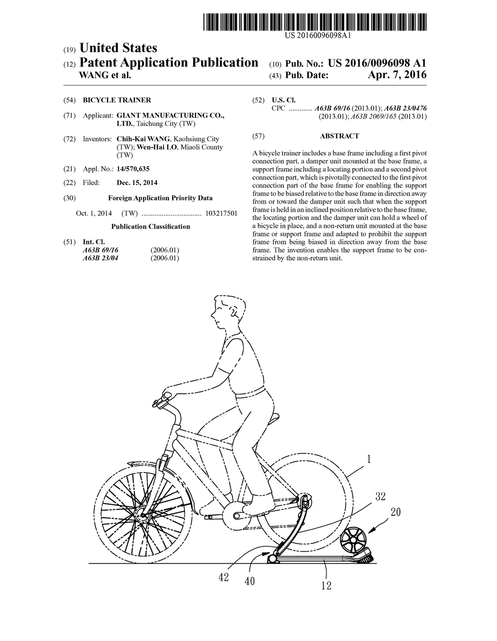 BICYCLE TRAINER - diagram, schematic, and image 01