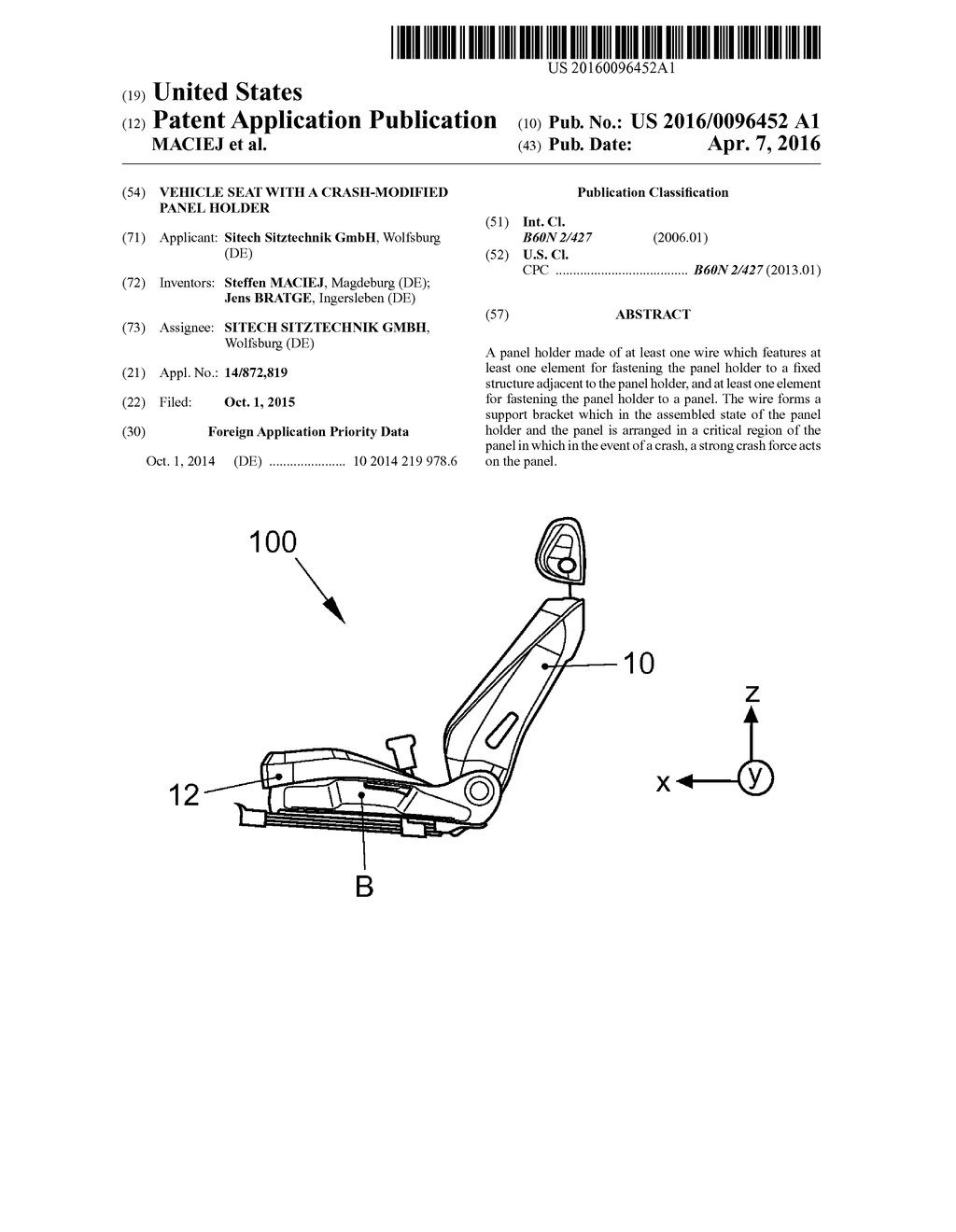 VEHICLE SEAT WITH A CRASH-MODIFIED PANEL HOLDER - diagram, schematic, and image 01