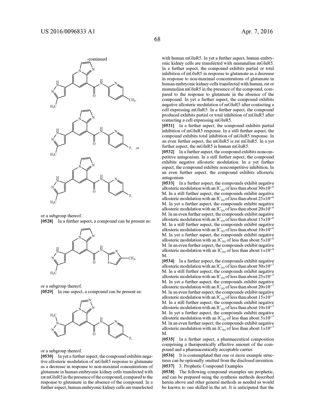 SUBSTITUTED 6-ARYL-IMIDAZOPYRIDINE AND 6-ARYL-TRIAZOLOPYRIDINE CARBOXAMIDE     ANALOGS AS NEGATIVE ALLOSTERIC MODULATORS OF MGLUR5 - diagram, schematic, and image 69
