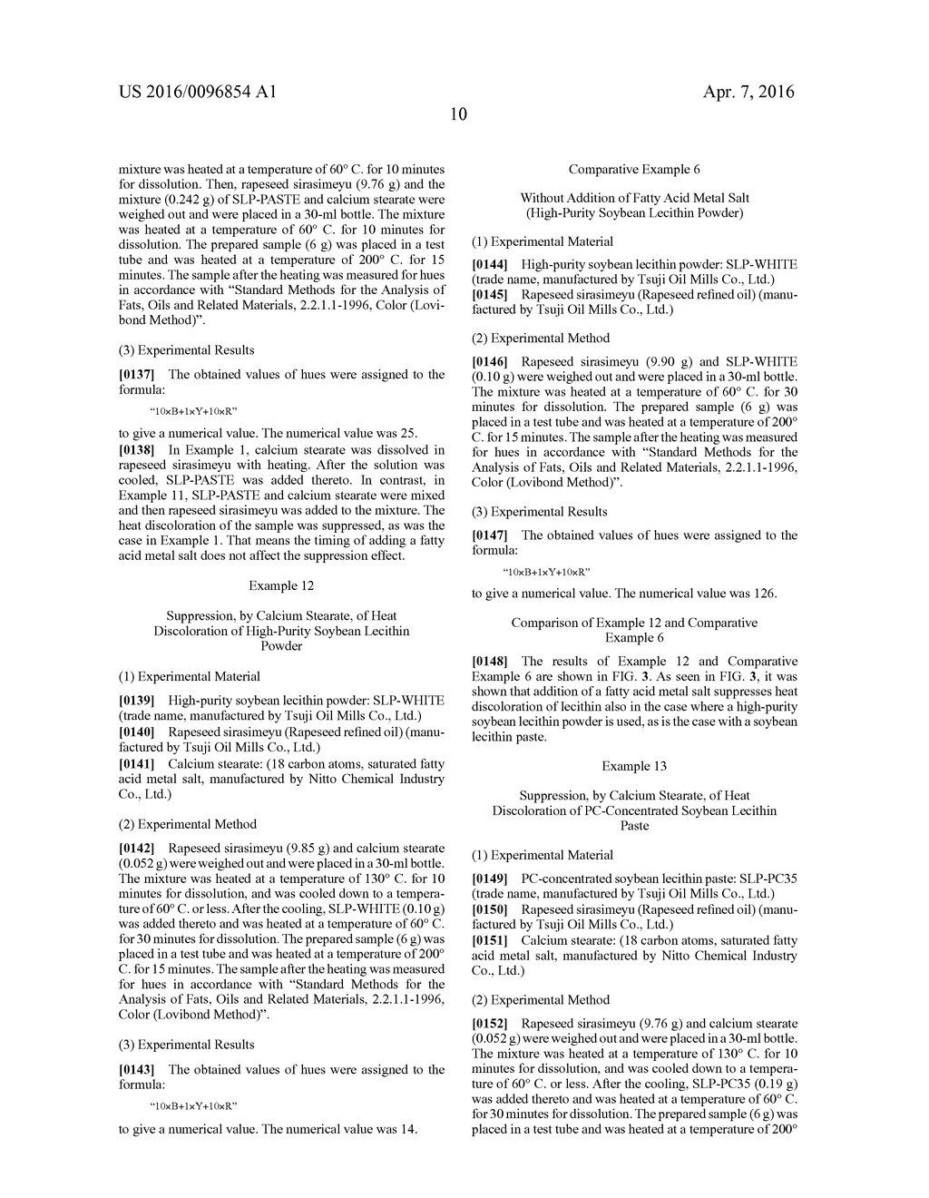 METHOD FOR SUPPRESSING HEAT DISCOLORATION OF LECITHIN - diagram, schematic, and image 14