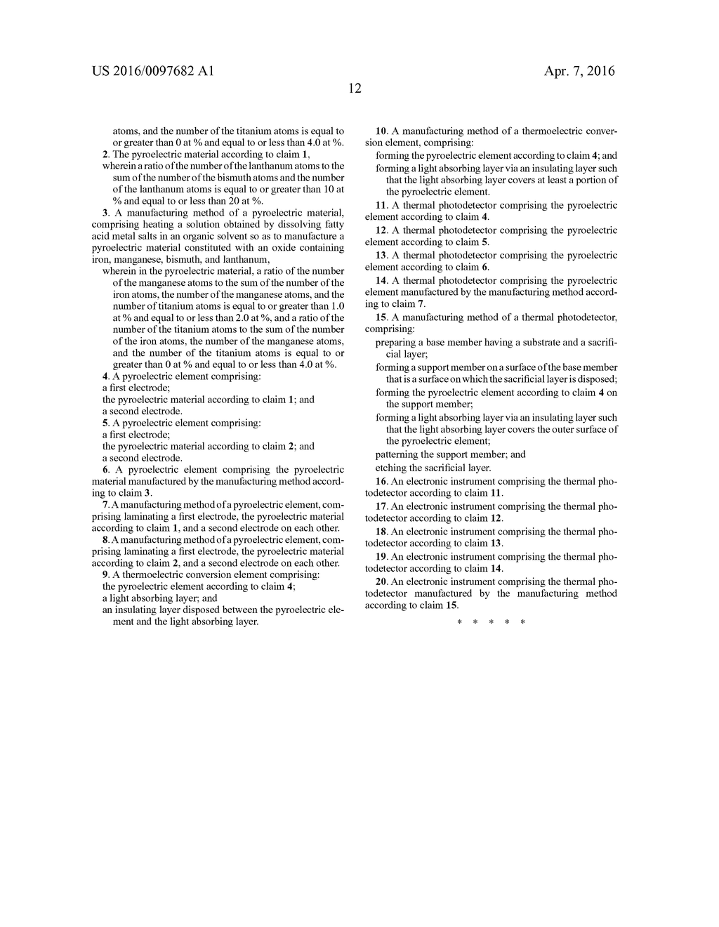 PYROELECTRIC MATERIAL, MANUFACTURING METHOD OF PYROELECTRIC MATERIAL,     PYROELECTRIC ELEMENT, MANUFACTURING METHOD OF PYROELECTRIC ELEMENT,     THERMOELECTRIC CONVERSION ELEMENT, MANUFACTURING METHOD OF THERMOELECTRIC     CONVERSION ELEMENT, THERMAL PHOTODETECTOR, MANUFACTURING METHOD OF     THERMAL PHOTODETECTOR, AND ELECTRONIC INSTRUMENT - diagram, schematic, and image 22