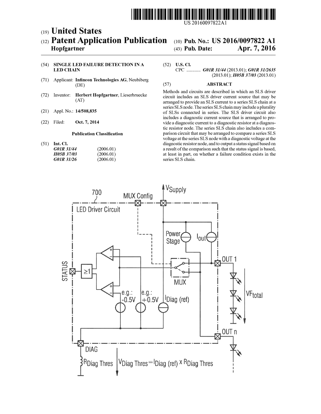 SINGLE LED FAILURE DETECTION IN A LED CHAIN - diagram, schematic, and image 01