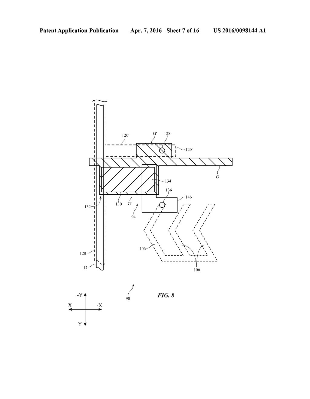 Display Having Vertical Gate Line Extensions and Touch Sensor - diagram, schematic, and image 08