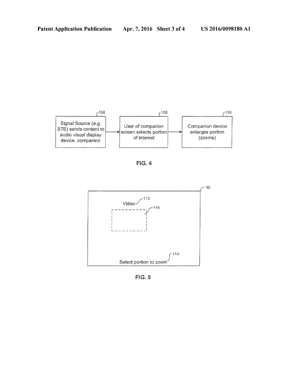 PRESENTATION OF ENLARGED CONTENT ON COMPANION DISPLAY DEVICE - diagram, schematic, and image 04