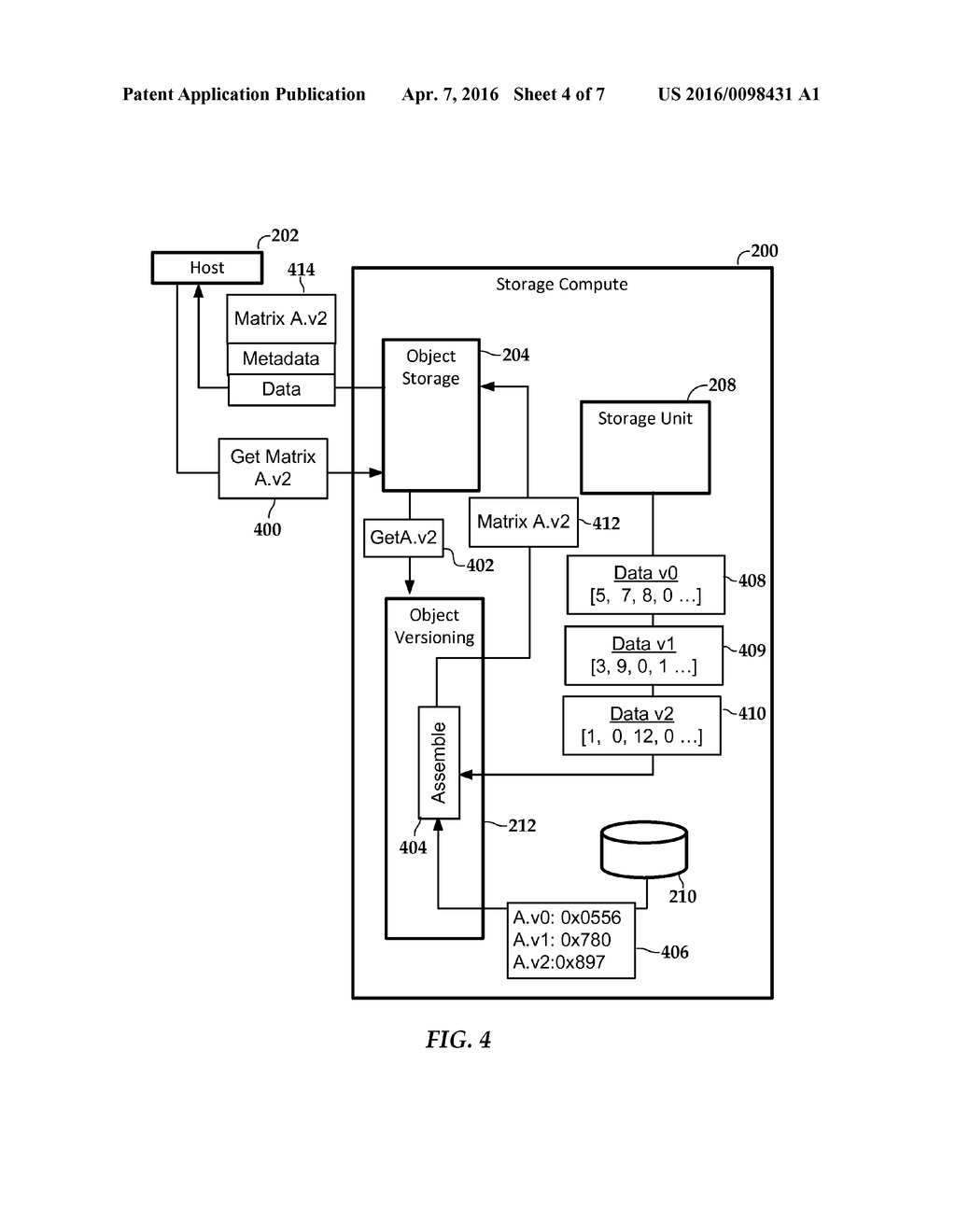 PERFORMING MATHEMATICAL OPERATIONS ON CHANGED VERSIONS OF DATA OBJECTS VIA     A STORAGE COMPUTE DEVICE - diagram, schematic, and image 05