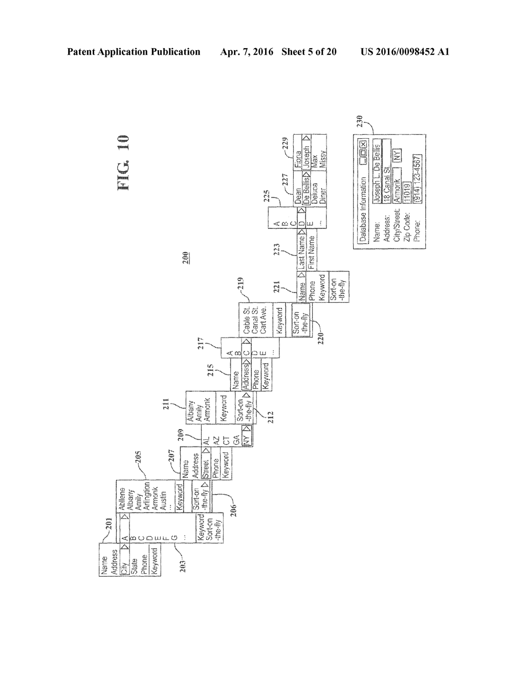 SEARCH-ON-THE-FLY/SORT-ON-THE-FLY SEARCH ENGINE FOR SEARCHING DATABASES - diagram, schematic, and image 06