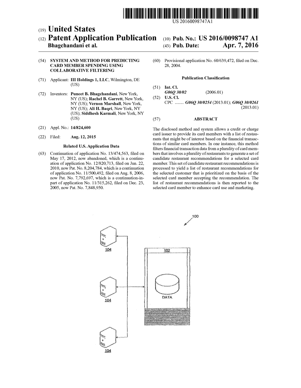 System and Method for Predicting Card Member Spending Using Collaborative     Filtering - diagram, schematic, and image 01