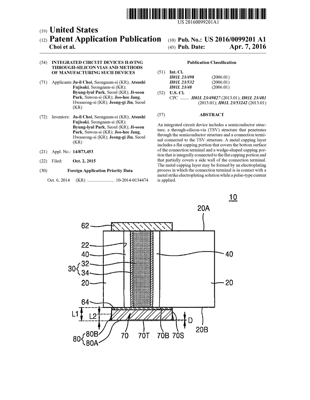 INTEGRATED CIRCUIT DEVICES HAVING THROUGH-SILICON VIAS AND METHODS OF     MANUFACTURING SUCH DEVICES - diagram, schematic, and image 01