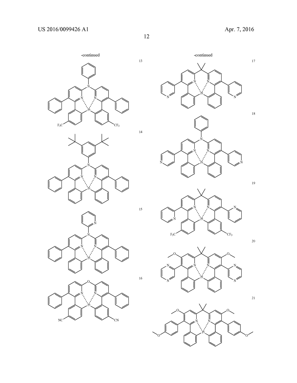 Platinum Complex Compound And Organic Electroluminescence Device Using The     Same - diagram, schematic, and image 13