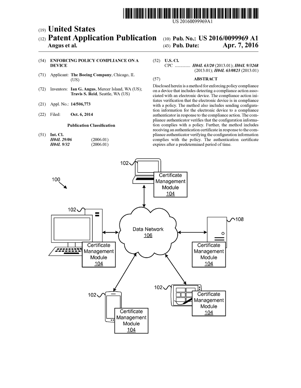 ENFORCING POLICY COMPLIANCE ON A DEVICE - diagram, schematic, and image 01