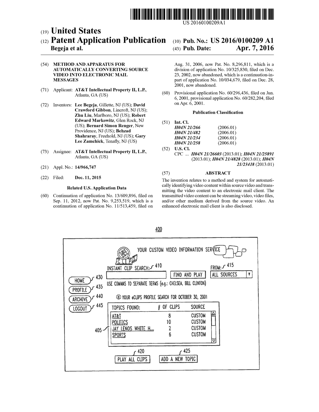 Method and Apparatus for Automatically Converting Source Video into     Electronic Mail Messages - diagram, schematic, and image 01