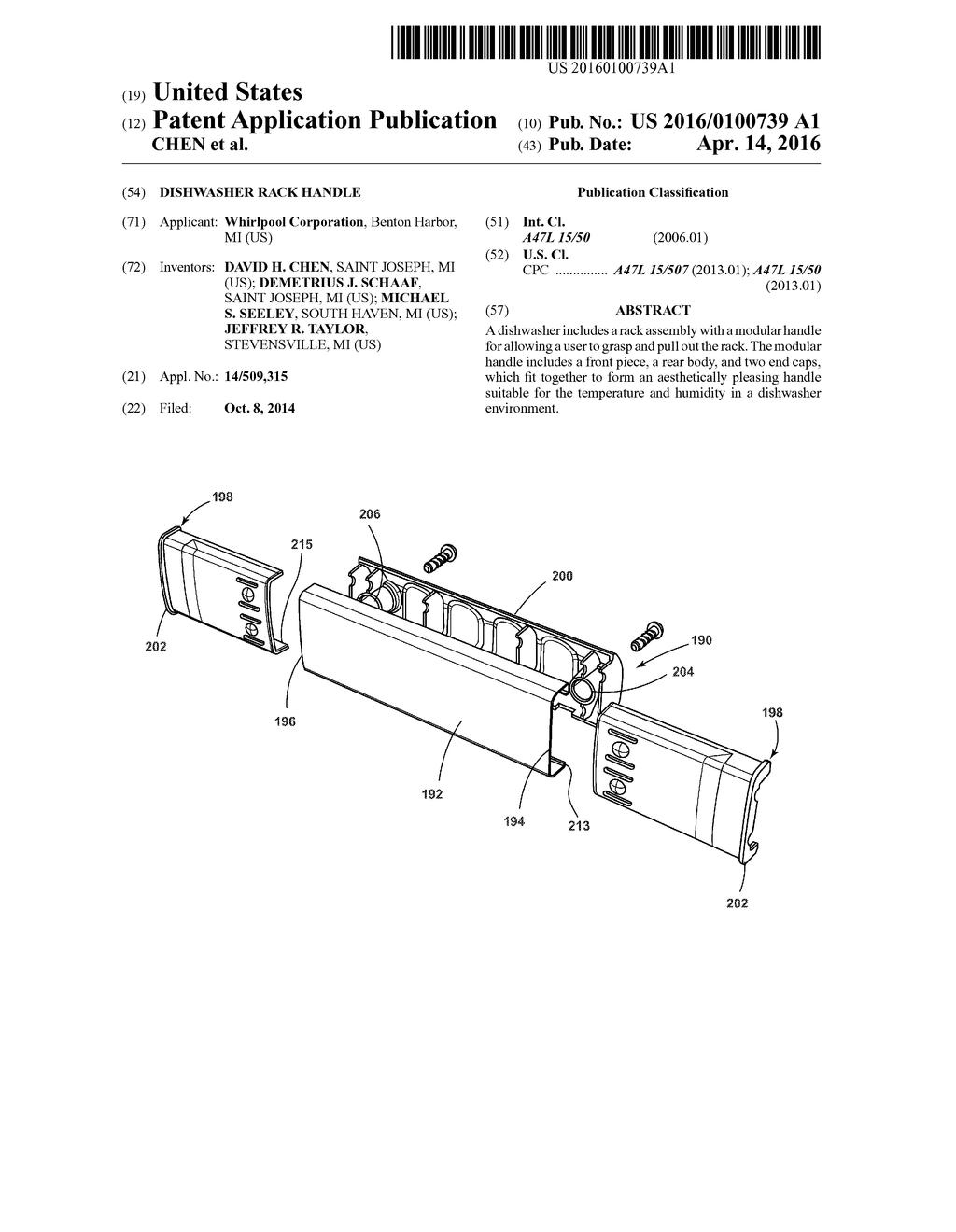 DISHWASHER RACK HANDLE - diagram, schematic, and image 01