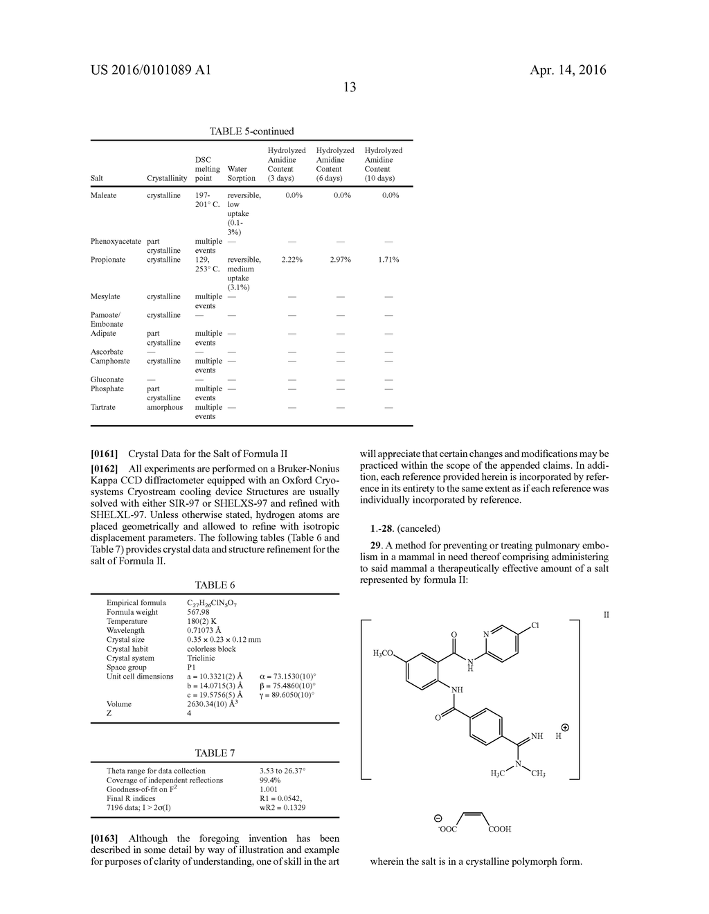 NOVEL PHARMACEUTICAL SALTS AND POLYMORPHS OF A FACTOR XA INHIBITOR - diagram, schematic, and image 19